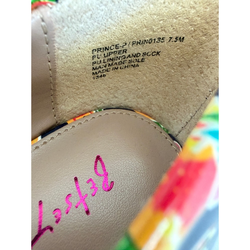 Betsey Johnson Prince Tropical Fruit Print Bow d'Orsay Pumps Navy Multi 7.5M - Picture 11 of 12